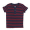 GEEJOY Red and Navy Stripes Premium Cotton Boys Henley Tshirt