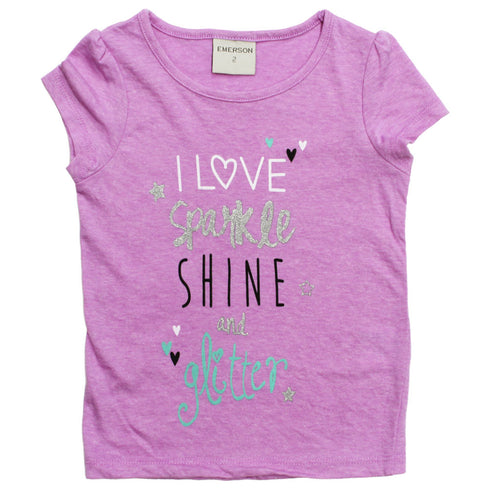 EMERSON Sparkle Shine Glitter Premium Cotton Purple Tshirt