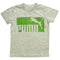 PUMA Chest Green Print Heather Grey Premium Cotton Tshirt