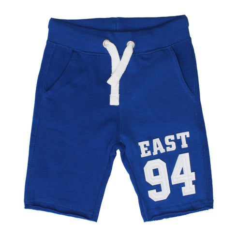 LINDEX Boys Royal Blue Applique East 94 Premium Cotton Terry Shorts