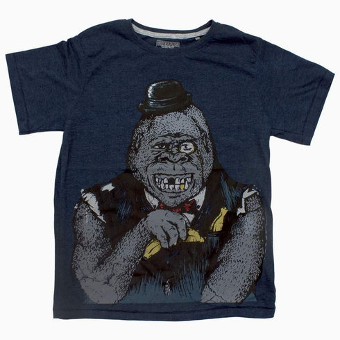Gorrilla Rubber Printed Banana Gangster Boys Blue Tshirt