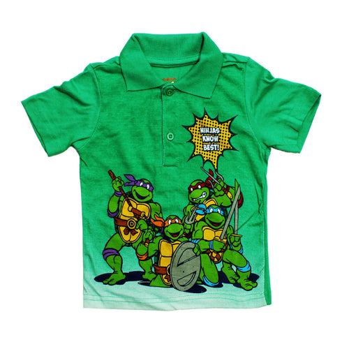 TMNT Ninja Knows Best Green Cotton Polo and Denim 2 Piece Set