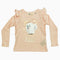 HnM PETS Risk of KISS Gold Print Baby Pink Frill Shoulders Grils Tshirt