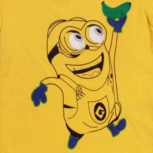 NICKELODEON Minions Print Yellow Boys Premium Cotton Tshirt