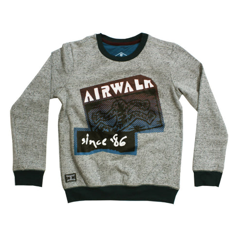 AIRWALK Premium Cotton Fleece Grey Sweat Shirt