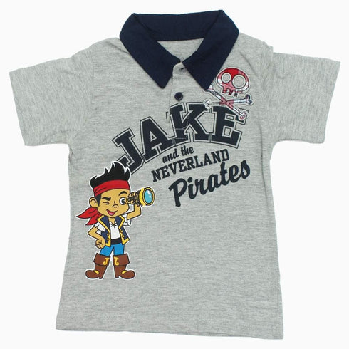 JAKE and Pirates Grey Boys Cotton Jersey Polo