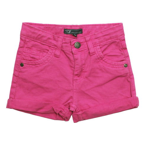 TQF Girls Pink Woven Cotton Pink Shorts