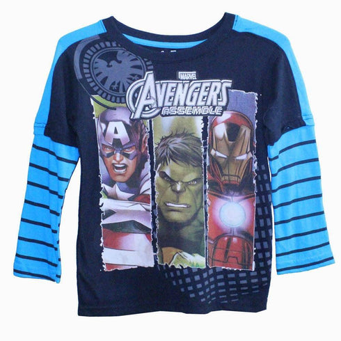 Marvel Avengers Assemble full sleeves boys blue tshirt
