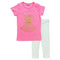 ORCHESTRA Golden shine dress print Pink Tshirt 2 Piece Set