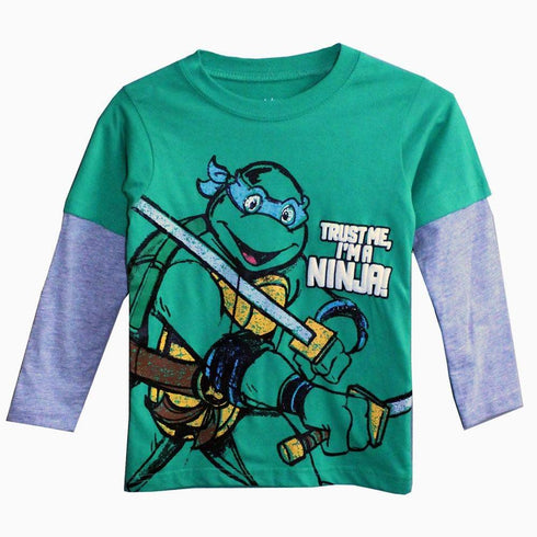 Trust me im ninja TMNT green boys full sleeve tshirt