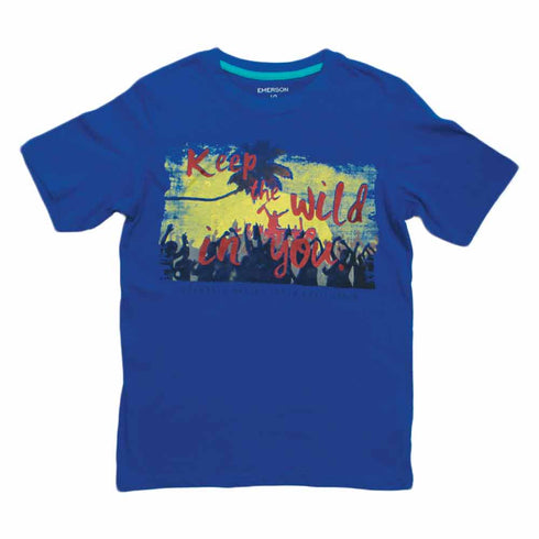 EMERSON Wild in You Blue Boys Premium Cotton Tshirt