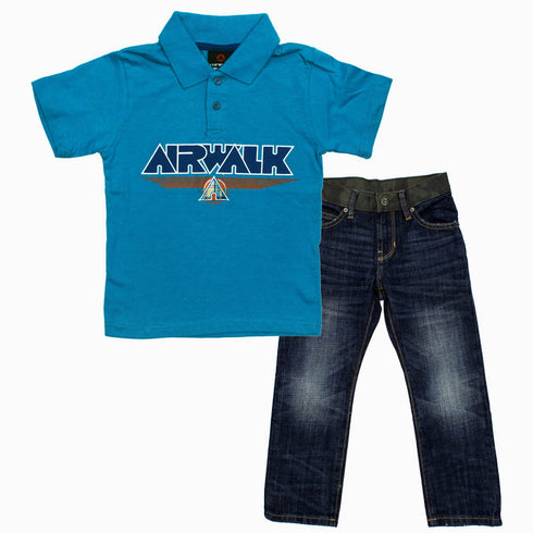 AIRWALK Boys Blue Cotton 2 Piece Jeans Bundle