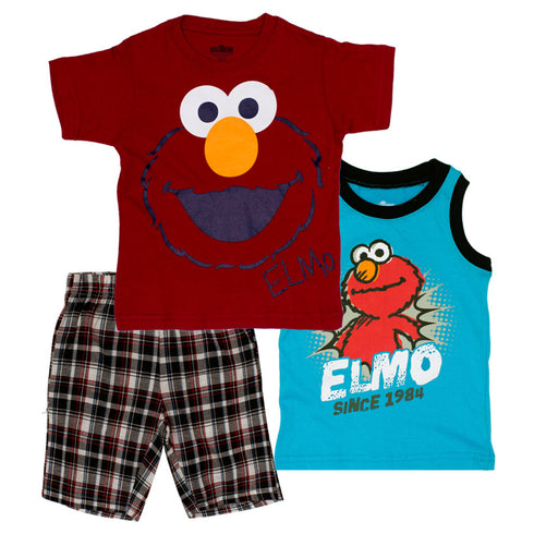 ELMO Face Print Boys 3 Piece Set