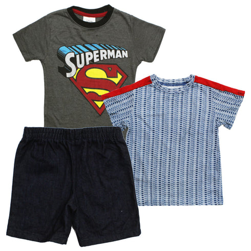 SUPERMAN with Denim Shorts 3 Piece Set