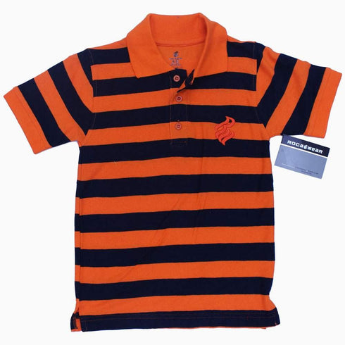 Roca Wear yarn Dyed Navy and Orange Pique Boys Polo