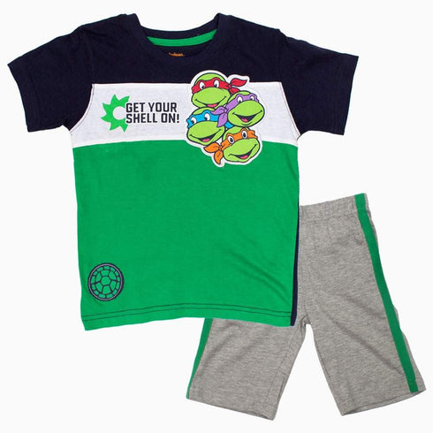 TMNT Get your shell on Blue and Green Boys 2 Piece Set