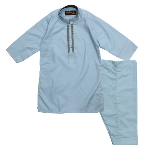 ROBAS Cotton Styled Button Patti Light Blue Shalwar Kameez Full Suit