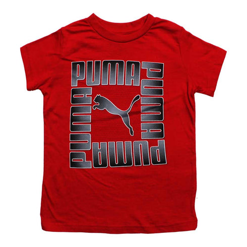 PUMA Chest Print Cotton Red Tshirt