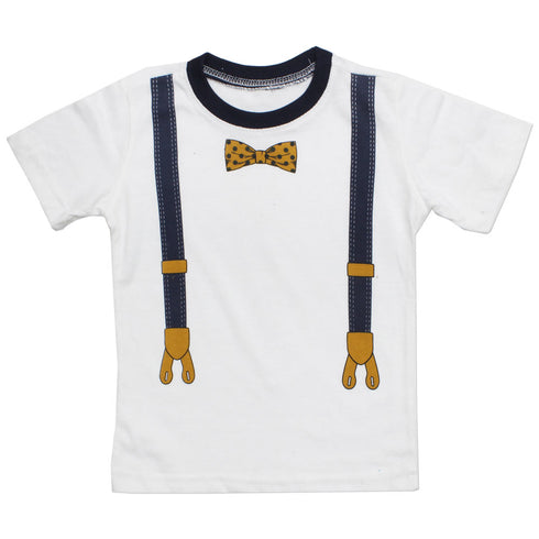 Z Boys Wear Gallis Printed White Light Cotton Tshirt
