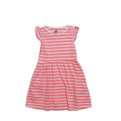 HnM Pink and White Stripes Girls Premium Cotton Sleeveless Dress