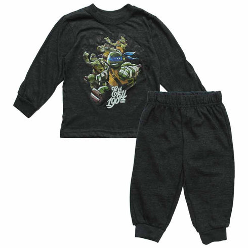 NICKELODEON Grey Boys 2 Piece Team Turtles Grey Cotton Set