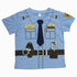 ElfinDoll Boys Sheriff Shoulder Applique Blue Boys 2 Piece Set