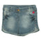 MAX Flower Embroidery Blue Denim Girls Short