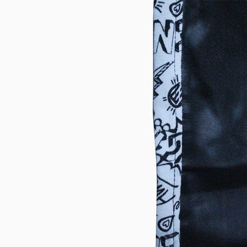 Leather front white printed pattern sides boys trouser