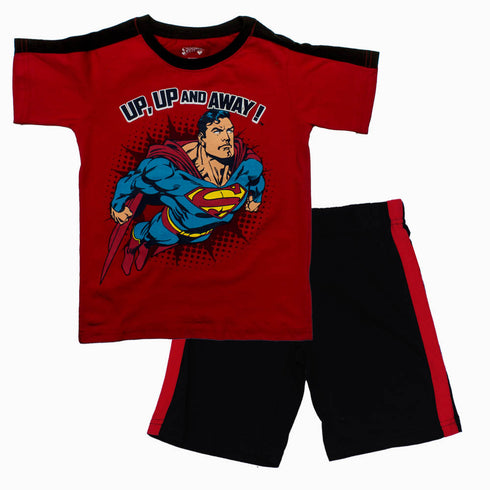 Superman Up and Away Boys Red 2 Piece Set