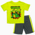 TMNT TURTLES Greenish Yellow Boys 2 Piece Set Tshirt