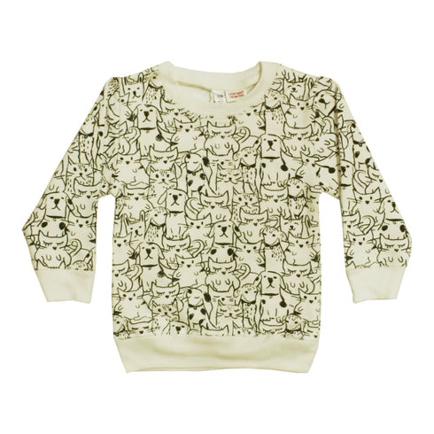 LEFTIES All Over Animals Off White Premium Cotton Fleece Sweat Shirt