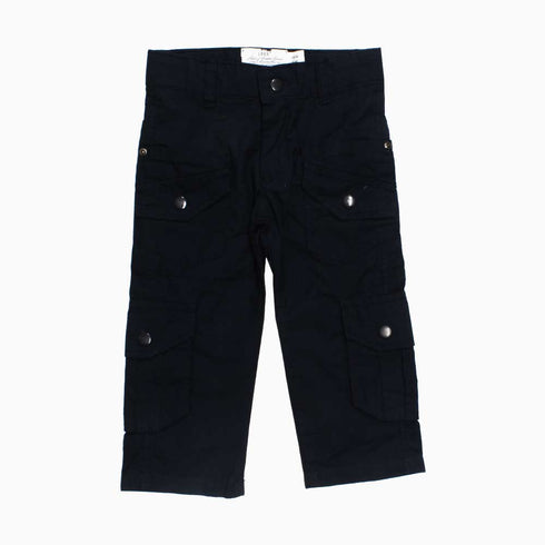 HnM 6 Cargo Pockets Navy Blue Three Quarter Bermuda Back
