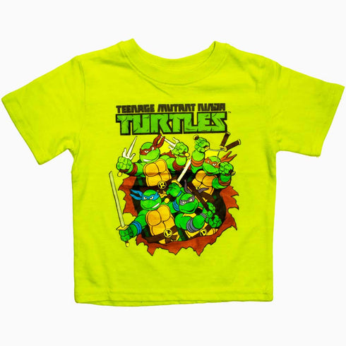 TMNT TURTLES Greenish Yellow Boys 2 Piece Set Tshirt