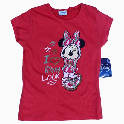Disney Love army Look Minne Mouse Girls Pink Tshirt