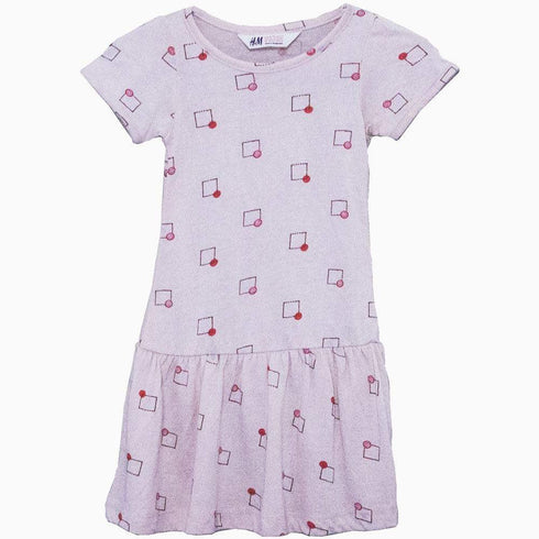 H&M geometry print Peach colour girls dress