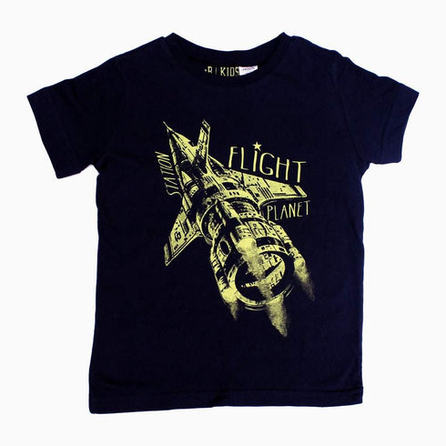 RKids Flight Planet Boys Navy Blue Tshirt
