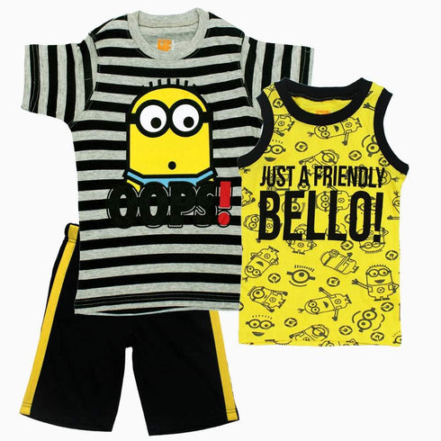 Minions OOPS Grey Striper 3 piece Set