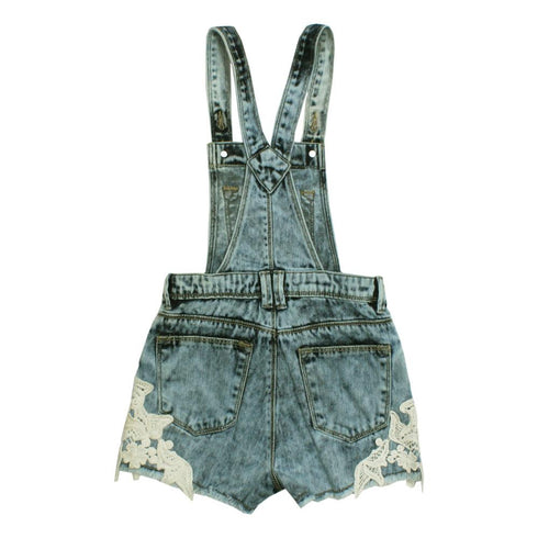 DUNNES Bottom Laced Acid washed Premium Denim Girls Dungaree