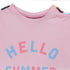 ALIVE Hello Summer Pink And White Girls Cotton T shirt