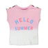 ALIVE Hello Summer Pink And White Girls Cotton T shirt