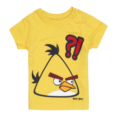 ANGRY BIRDS Yellow Boys Premium Cotton Tshirt 2 Piece Set