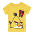 ANGRY BIRDS Yellow Boys Premium Cotton Tshirt 2 Piece Set