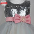 Angel Baby Silver Sequins Pink And Green Girls Party Frock