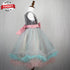 Angel Baby Silver Sequins Pink And Green Girls Party Frock