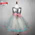 Angel Baby Silver Sequins Pink And Green Girls Party Frock