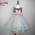 Angel Baby Silver Sequins Pink And Green Girls Party Frock