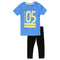 B COLLECTION 05 Print Blue Boys Premium Cotton Tshirt 2 Piece Set