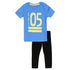 B COLLECTION 05 Print Blue Boys Premium Cotton Tshirt 2 Piece Set