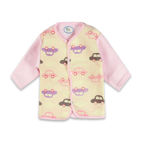 B Step Cars Print Orange And Pink Unisex Cotton Fleece 2 Piece Set