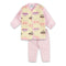 B Step Cars Print Orange And Pink Unisex Cotton Fleece 2 Piece Set